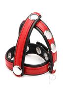 Cock Gear Leather Snap-on Harness - Red